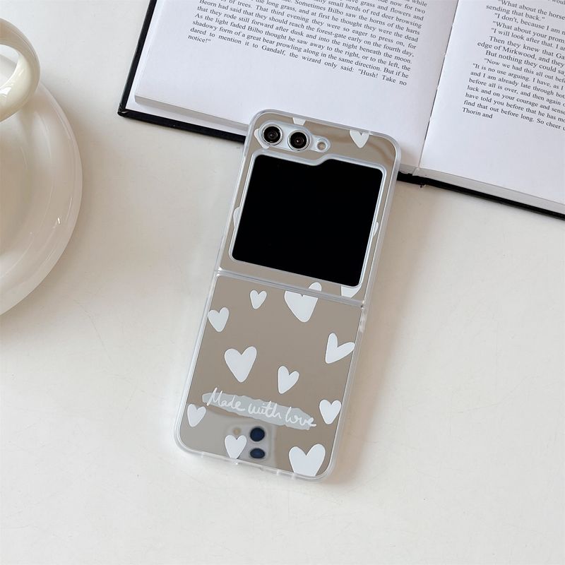 Espejo de nicho Love para Samsung ZFlip5, funda para teléfono con pantalla plegable, funda protectora GalaxyZFLIP3/4_voghion.com