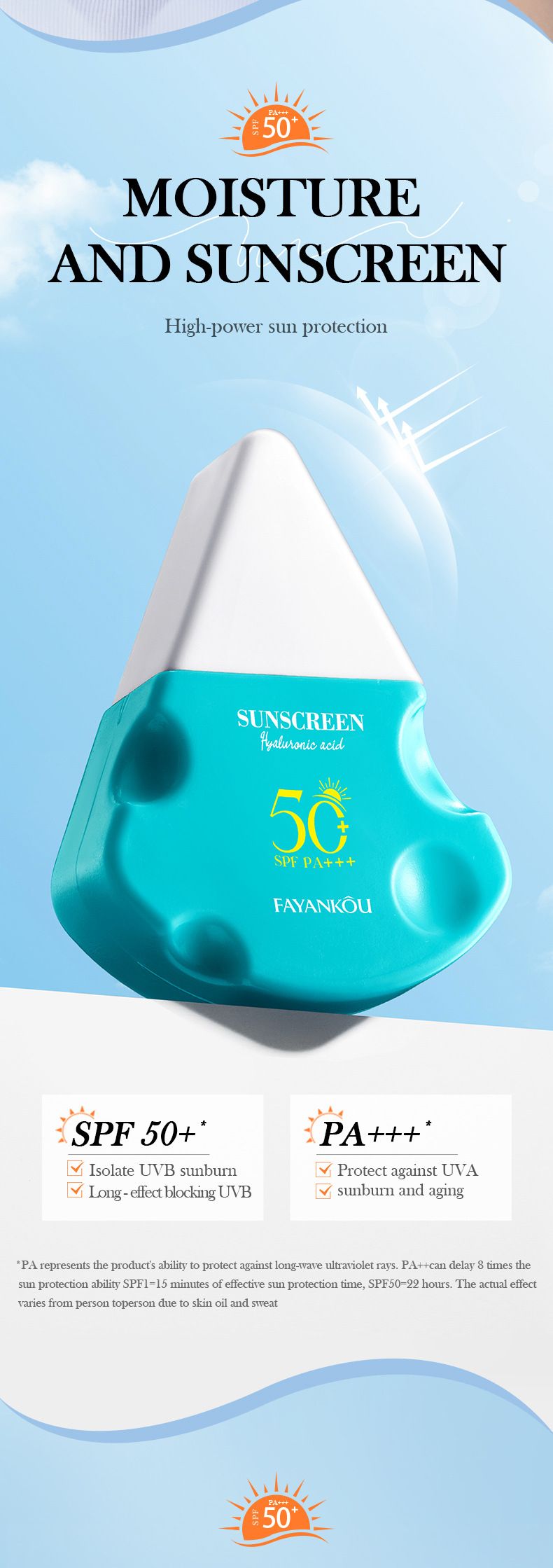 Zonnebrandcrème FAYANKOU Hyaluronzuur Heldere Hydraterende Zonnebrandcrème Isolator 30ml_voghion.com