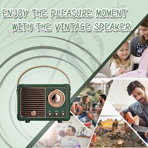 Retro Bluetooth-Speaker,Vintage Decor,Mini Wireless,Cute Old Fashion Style For Kitchen Desk Bedroom Office Party Outdoor Accessories ForIPhone Android_voghion.com