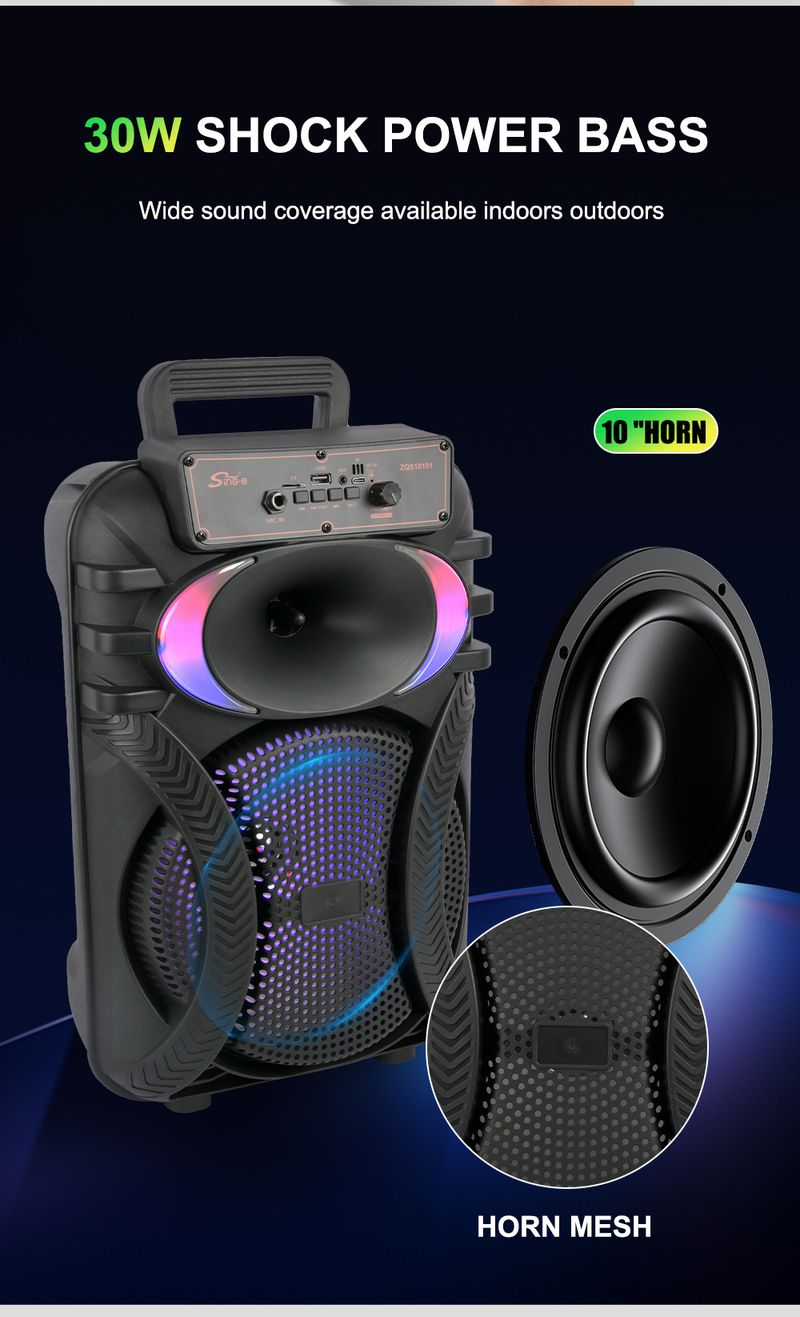 ZQS10101 Square Dance Audio Zewnętrzny głośnik o dużej mocy z drążkiem łączącym Bluetooth i dużą głośnością Karaoke_voghion.com
