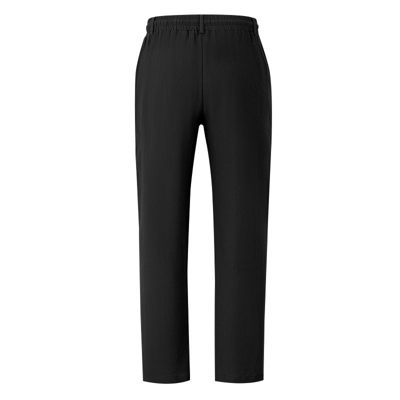 Pantaloni da uomo in lino, traspiranti, comodi, color cachi, dritti, casual, leggeri (cachi chiaro, blu chiaro, marrone) - S/M/L/XL/XXL_voghion.com