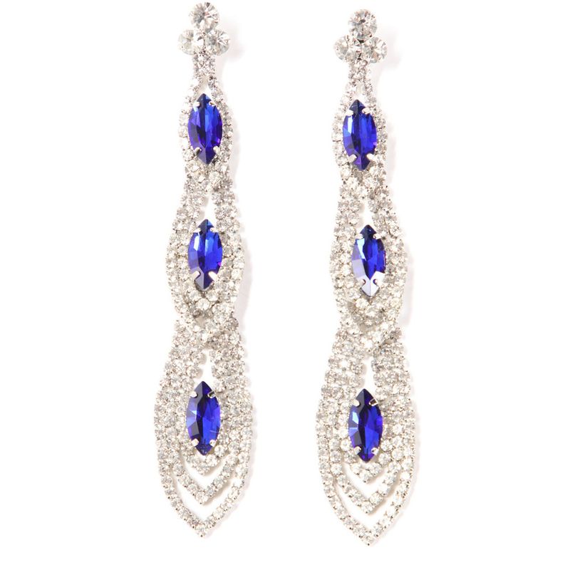Orecchini multistrato minimalisti alla moda con catena a griffe da donna e lunghi orecchini a goccia d'acqua_voghion.com