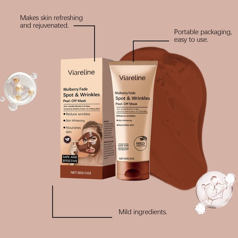 Viareline Peel-off-Maske, feuchtigkeitsspendend, nährend, zart, feuchtigkeitsspendend, tägliche Reinigung, sanfte Pflege für die Gesichtshaut_voghion.com