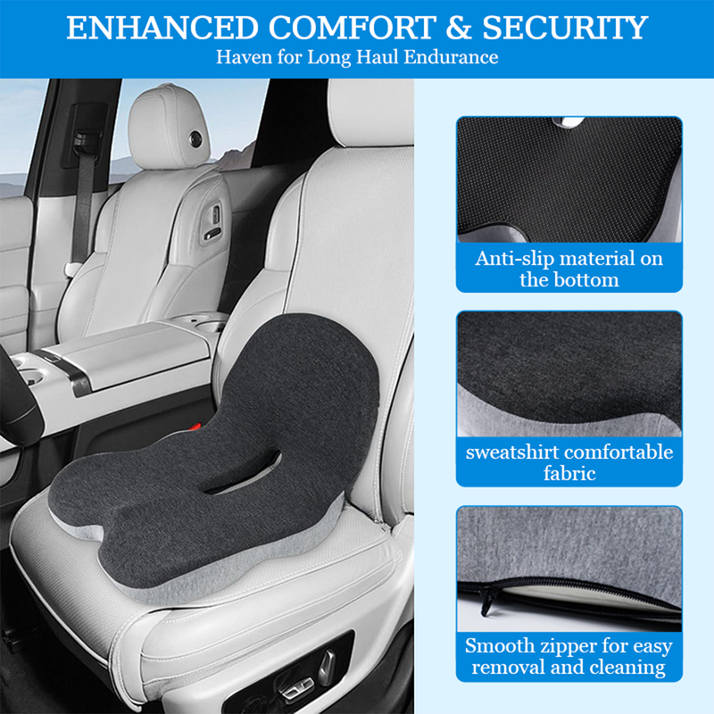 MemoryFoamSeatCushionforOfficeChairs&TruckDrivers,ErgonomicSeatCushionforBack,Tailbone&SciaticaPainRelief_voghion.com