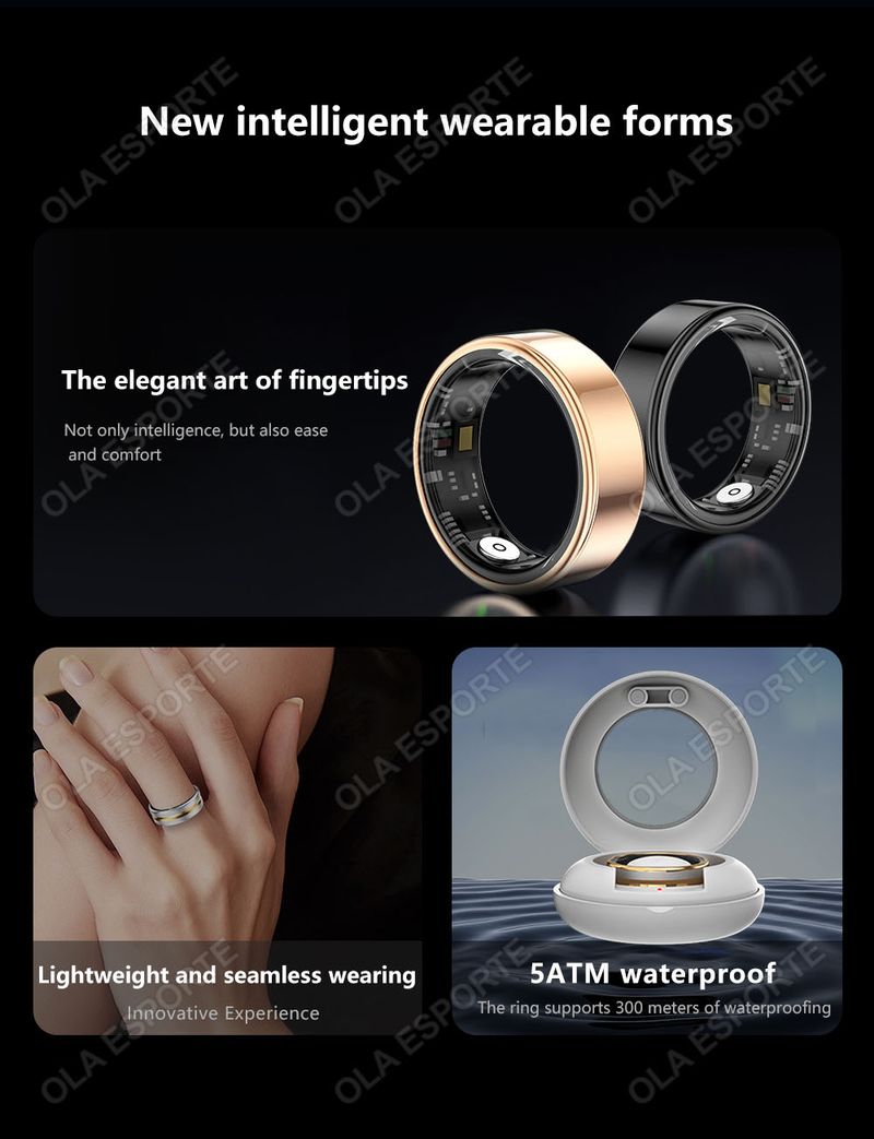 Smart Health Ring Heart Rate Fitness Men Women Blood Pressure Sleep Monitor IP68 Waterproof Smart Rings 2024 New For IOS Android_voghion.com