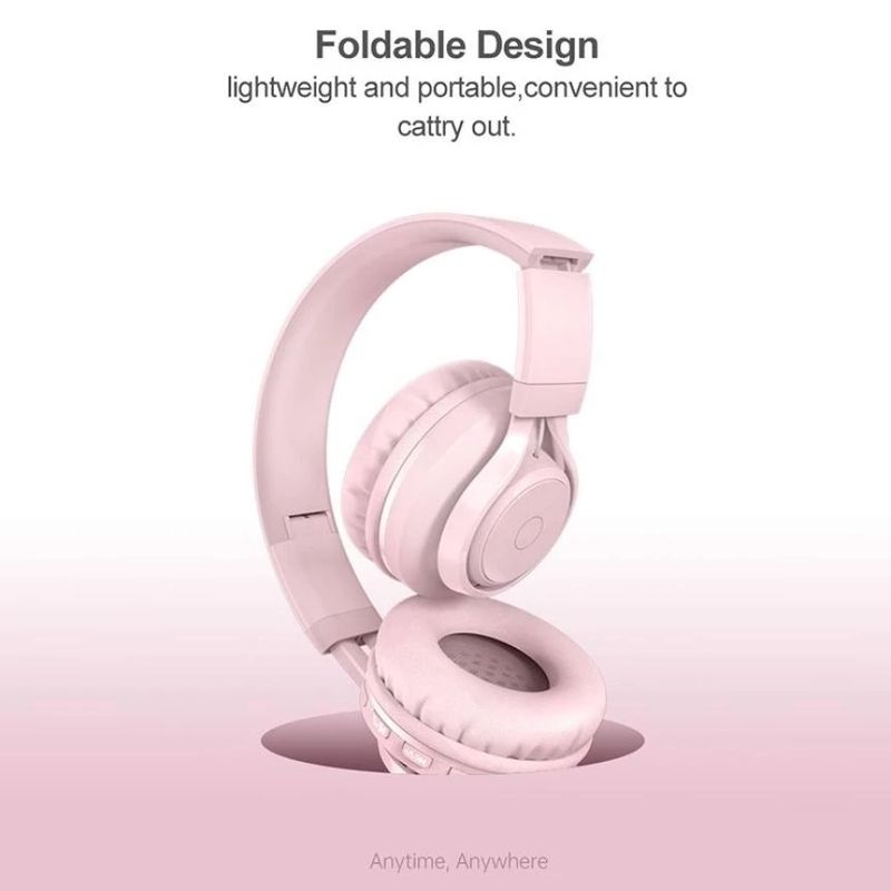 BT06C Söpö Langaton Bluetooth 5.0 Kuulokkeet Lapsille Mikrofonilla LED-Valolla Tukee Aux-In-liitäntää (Violetti)_voghion.com