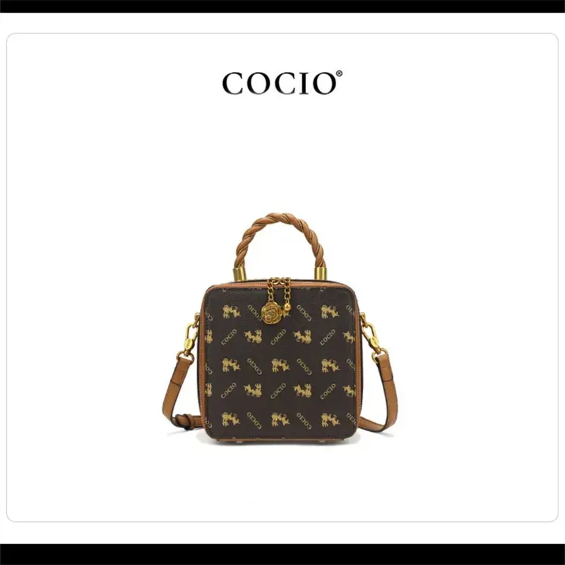 COCIO Designer New Letter Printed Mini Shoulder Simple And Versatile Vintage Handbag Casual Classic Messenger Bag_voghion.com