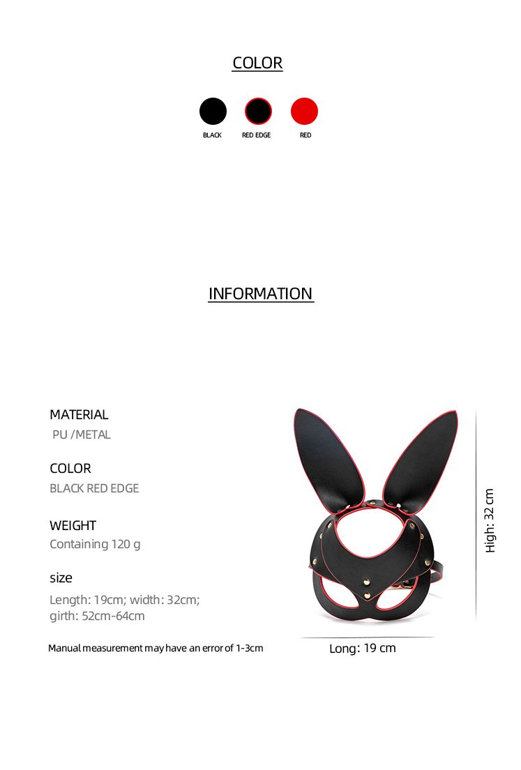 Maschera in pelle BLACKWOLF per gatti, BDSM, benda sull'occhio, coniglietto, giocattoli intimi, donne, adulti, maschere di Halloween per feste in maschera_voghion.com