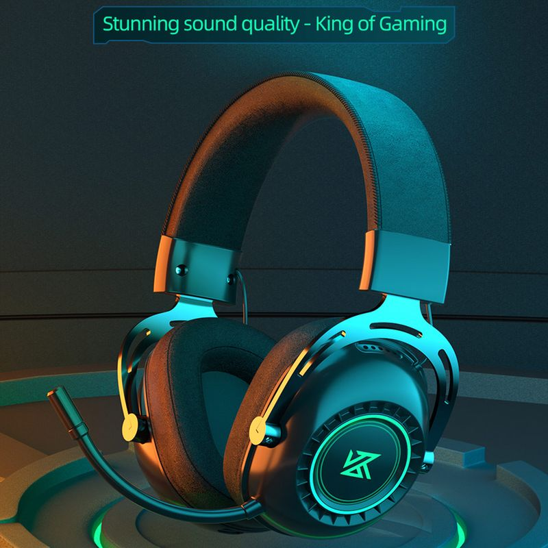 Gaming Fidelity Bluetooth 2.4G KZ-GP20 hoofdtelefoon Hoge draadloze omnidirectionele stereo sportheadset met RGB-ademhaling_voghion.com