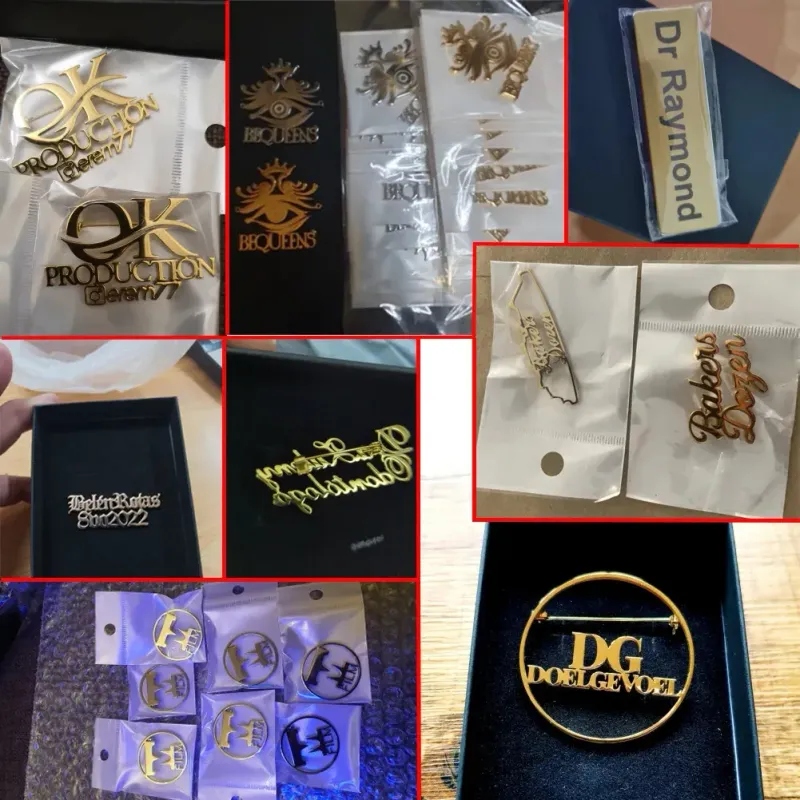 YHLISO Personalized Customize Double Names Stainless Steel Brooch Pin Custom Gold Name Badges Products For Women Jewelry_voghion.com