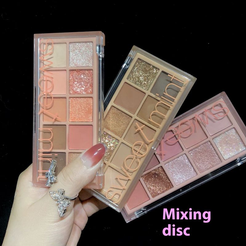 Make Up Sweet Mint Ten Color Eye Shadow Plate Pearlescent Matte Fine Flash Daily Affordable Cement Big Site Eye Shadow_voghion.com