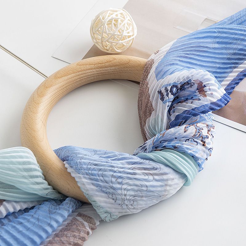 Scialle di seta sottile di simulazione di moda estiva con protezione solare, sciarpa da spiaggia blu_voghion.com