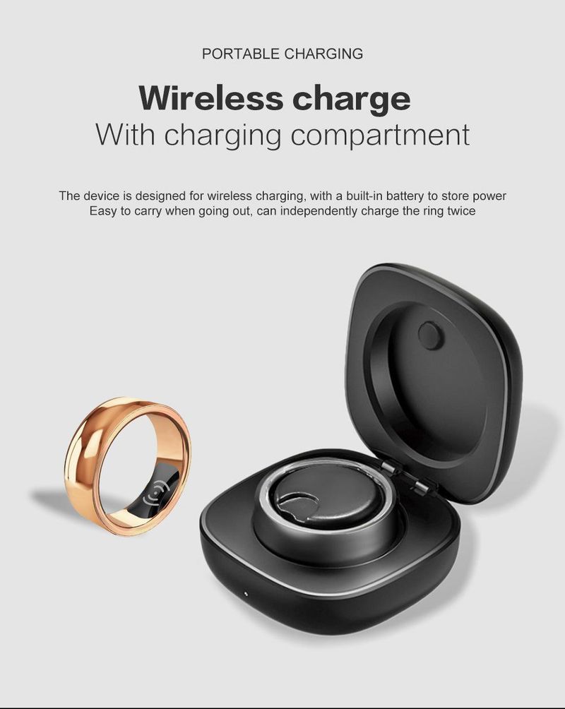Populär gränsöverskridande SR200 smart ring, Bluetooth-ring, temperatur, puls, blodsyre, träning, sömnövervakning, trådlös laddning_voghion.com