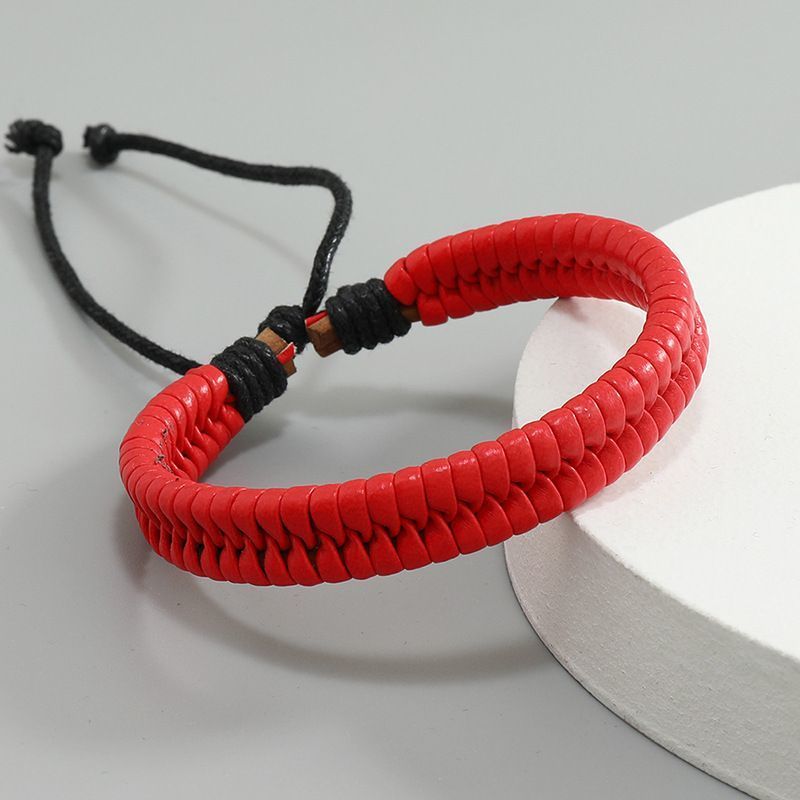 Bracelet en cuir tissé fait main, accessoires de style punk, simple, tendance, bijoux tendance, tendance, tendance, tendance_voghion.com