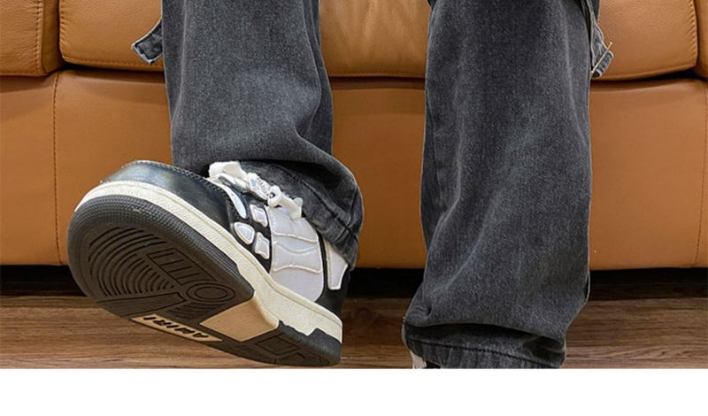 Workwear jeans men's spring and autumn loose straight wide leg trendy ins high street plus size casual long pants_voghion.com