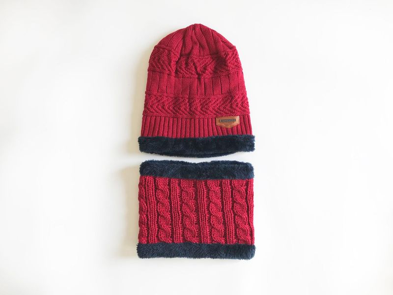 Cappello invernale da uomo alla moda per l'autunno e l'inverno, cappello lavorato a maglia da uomo, più cappello pullover e sciarpa in velluto di lana ispessita_voghion.com
