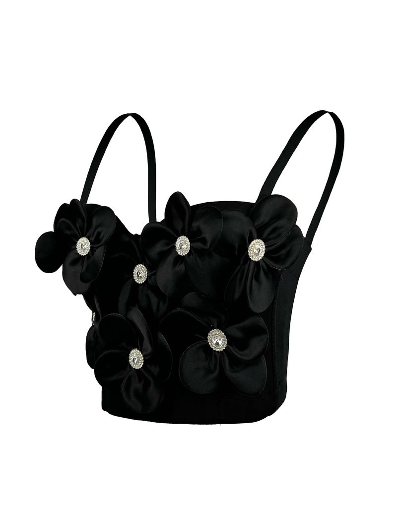 Women's Clothing White Three Dimensional Flower Sexy Bra Fishbone Bra With Coasters High End Outer Wear Body Shaping Camisole_voghion.com