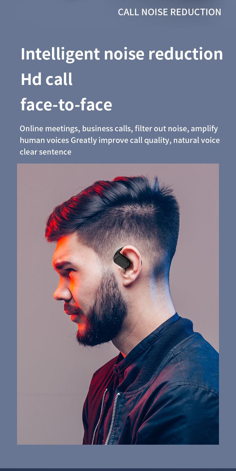 Nová otevřená Bluetooth headsetová sluchátka, skutečně bezdrátová, s háčkem na uši, ultra dlouhá výdrž baterie, kostní vedení, sportovní sluchátka bez uší_voghion.com