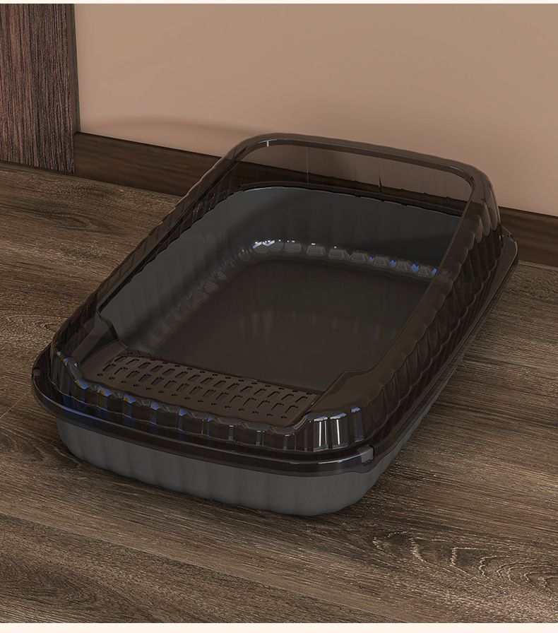 Toilettes semi-fermées extra larges, bac à litière anti-sable pour petit chaton, ensemble de fournitures pour chats_voghion.com