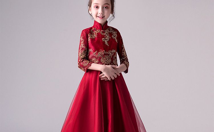 Kinderkleidung Kinderkleid Prinzessinnenkleid Mädchen flauschiges Garn Blumenmädchen Klavierauftritt Kostüm kleines Gastgeberabendkleid stilvoller Winter_voghion.com