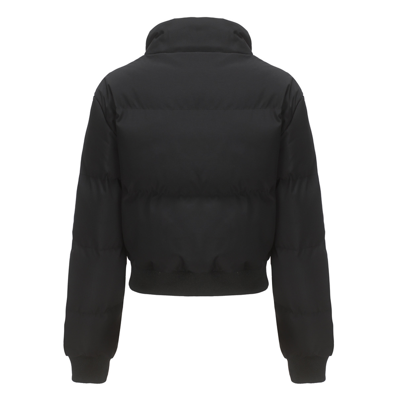 Women's short cotton-padded jacket women's long-sleeved high-necked warm coat_voghion.com
