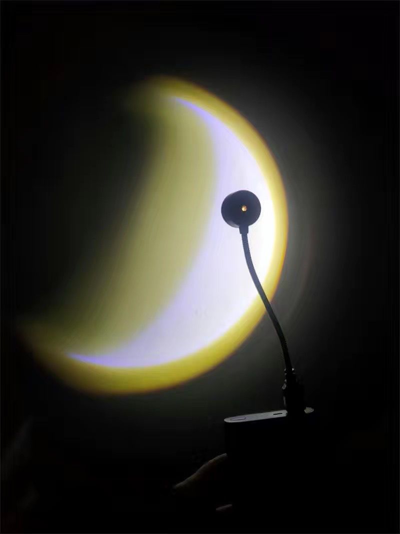 【Coleção de 40000 pessoas】 Ins minimalista lua projeção quarto internet famosa atmosfera arco-íris noite menina coração_voghion.com