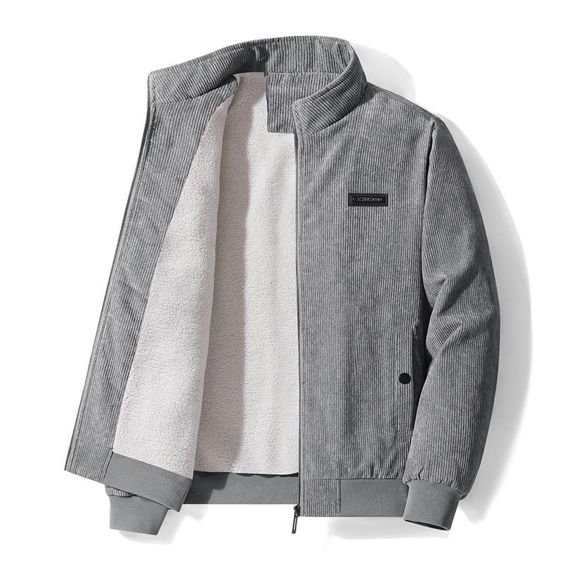 Seizoenjas Heren Lamswol Fleece Verdikt Corduroy Tooling Casual Losse Heren Thermische Katoenen Gevoerde Kleding_voghion.com