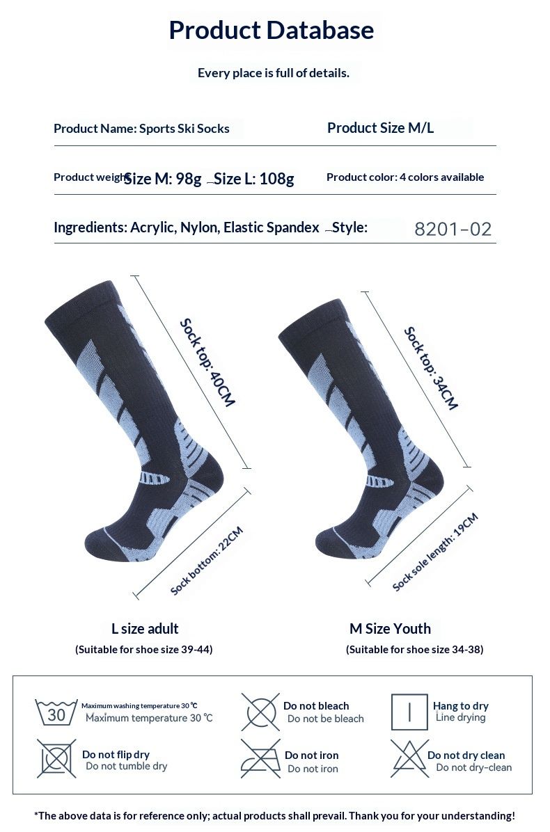 Chaussettes de ski Surge Surge Automne Hiver Longues Tubes Doublées en Polaire Épaisse en Laine Mérinos Unisexe Chaudes à Semelle Serviette, Vente en Gros_voghion.com
