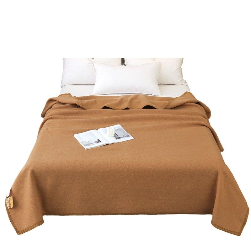Comfort Home Hotel Plain Blanket Double Sided Fleece Blanket Warm Thickened Blanket Single Double Blanket_voghion.com