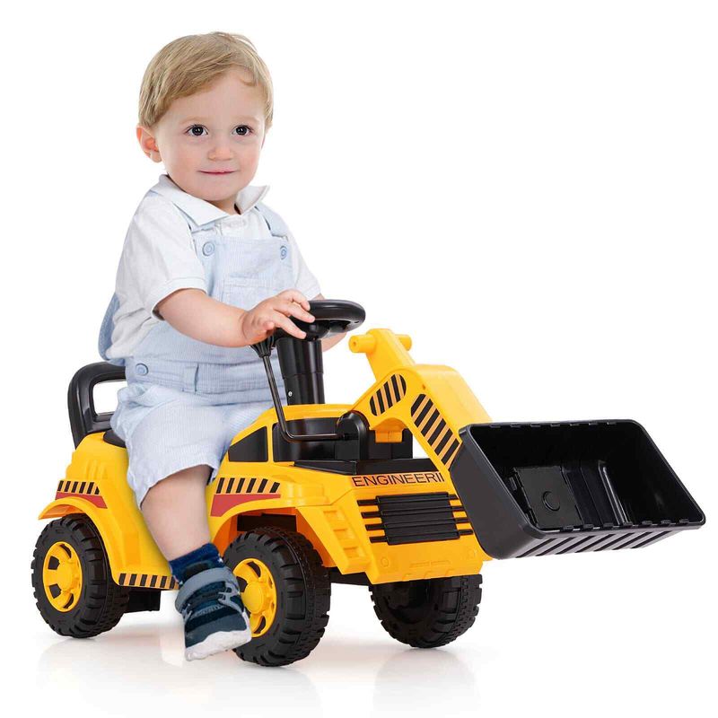 Toddlers Bulldozer Digger Toy Kids Ride On Excavator Construction Vehicle_voghion.com