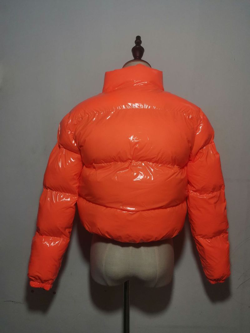 Damen-Herbst- und Wintermode mit Baumwollpolsterung, helle Baumwollpolsterjacke, kurzer Damenmantel_voghion.com