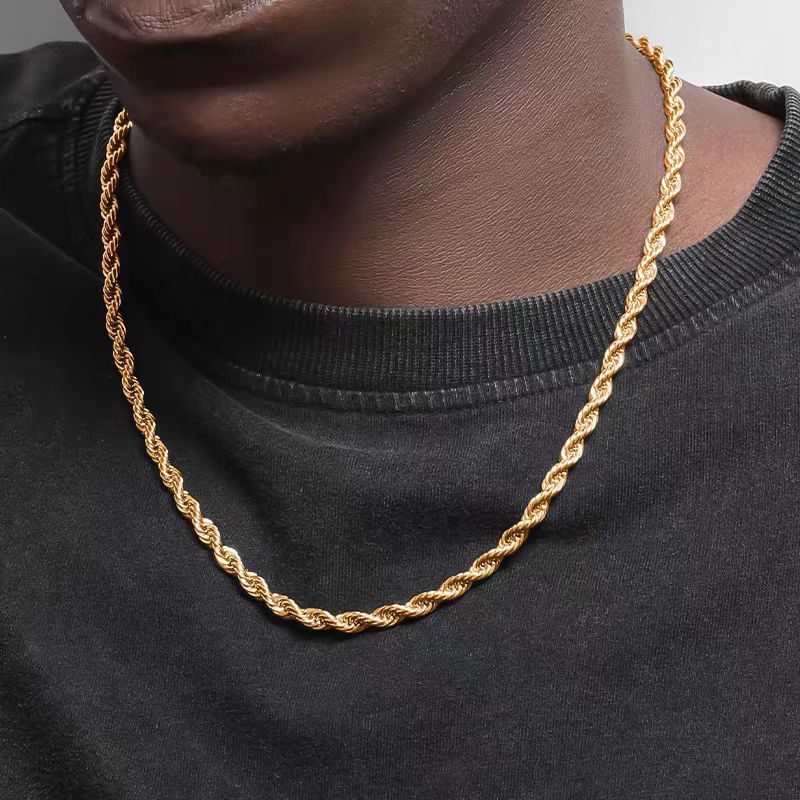 Edelstahl hip hop halskette persönlichkeit temperament ins trend coole mode verdreht halskette flut_voghion.com