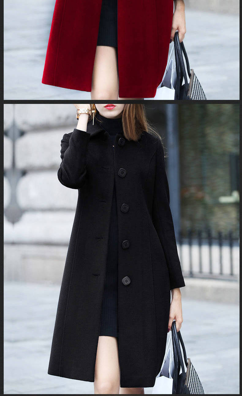 Palton de toamnă și iarnă pentru femei, lungime medie, cu un singur nasture, culoare solidă, guler răsucit, elegant, plus mărime 4XL, casual, cald_voghion.com