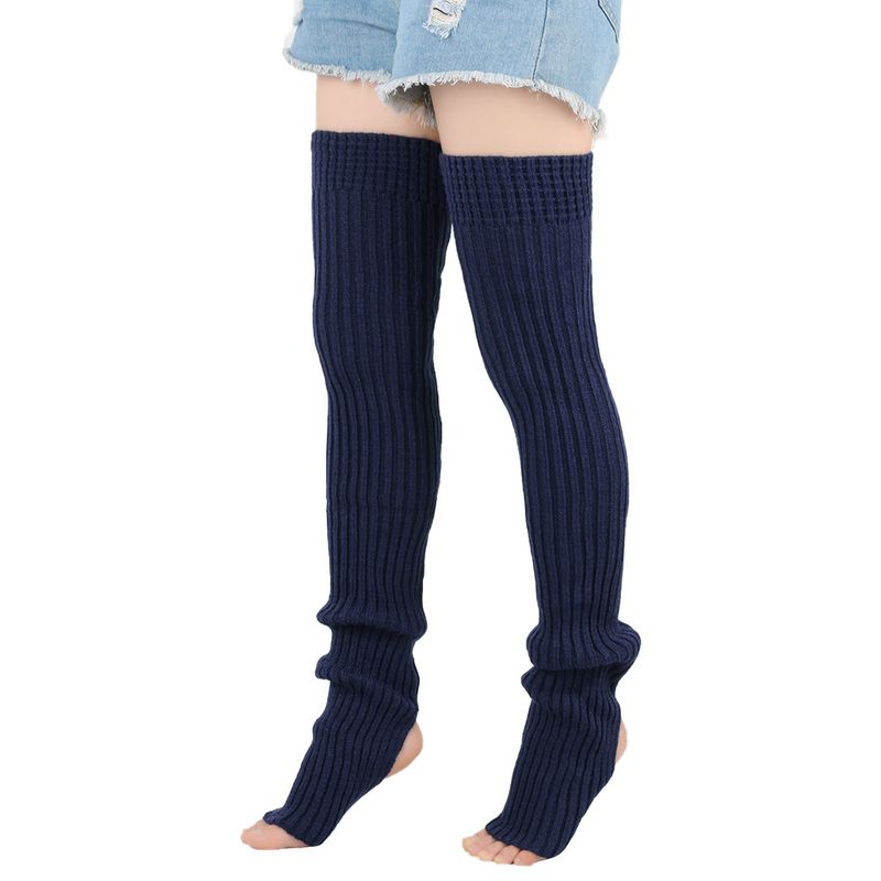 Unisex Verlängerte Woll-Beinstulpen (80 cm) Damen-Florsocken, gestrickte Woll-Beinstulpen, Ballett-Yoga-Fußwärmer_voghion.com