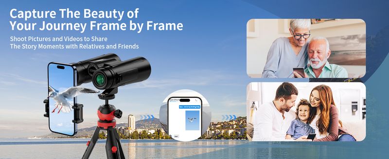 Binoteck 12x42 adult high-power - compact BAK4 binoculars tripod phone adapter with transparent low light, suitable for_voghion.com