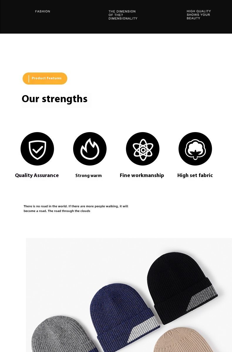 Versatile Autumn And Winter Simple Warm And Plush European And American Fashionable Woolen Hat Thickened Ear Protection Knitted Hat_voghion.com