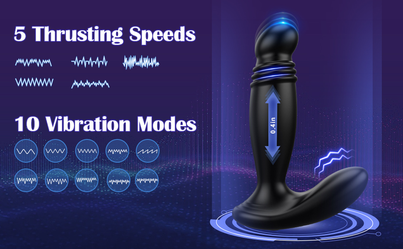 Massaggiatore prostatico, vibratore anale con anello vibrante, butt plug anale, dildo anale, telecomando, sesso_voghion.com