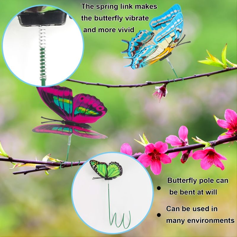 Ravviva il tuo giardino con 30 o 50 pali decorativi a forma di farfalla: impermeabili e perfetti per decorazioni natalizie da interno/esterno!_voghion.com