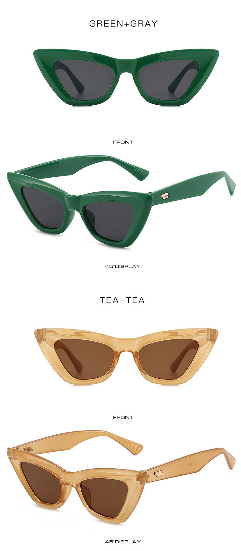 DYTYMJ Cat Eye Occhiali da Sole Donna Piccolo Triangolo Frame Shades per Donna Retro Cateye Occhiali da Sole Lunette De Soleil Femme_voghion.com