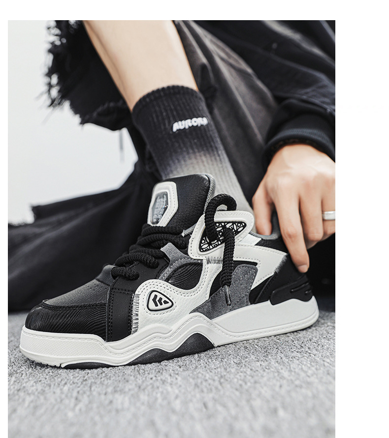 Man Work Shoes Basketball Shoes Sneakers Fabric Mesh Shock Absorption Footgear Sneakers_voghion.com
