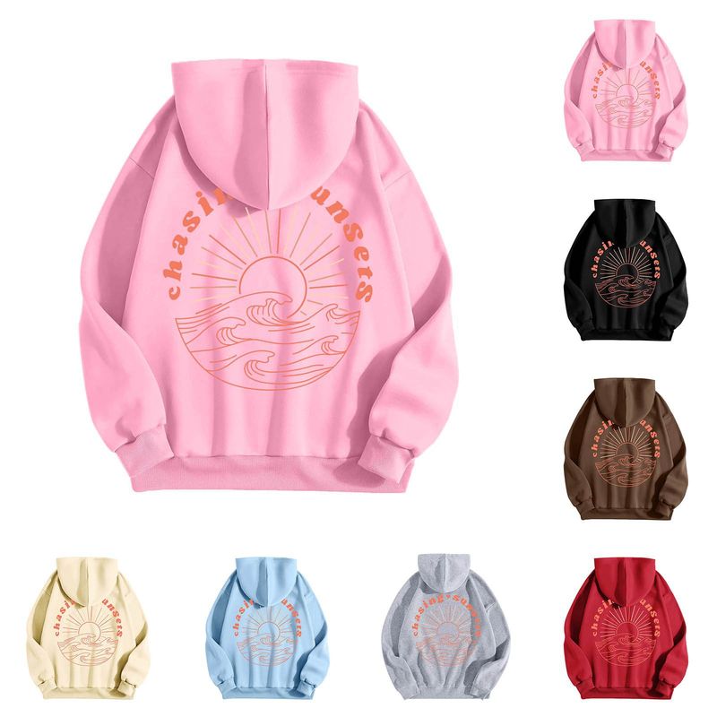 Autunno/Inverno 2025 Nuovo Cartone Animato Coreano Stampato Stile Pigro E Velluto Con Cappuccio Manica Lunga Felpa Con Cappuccio Larga Per Le Donne_voghion.com