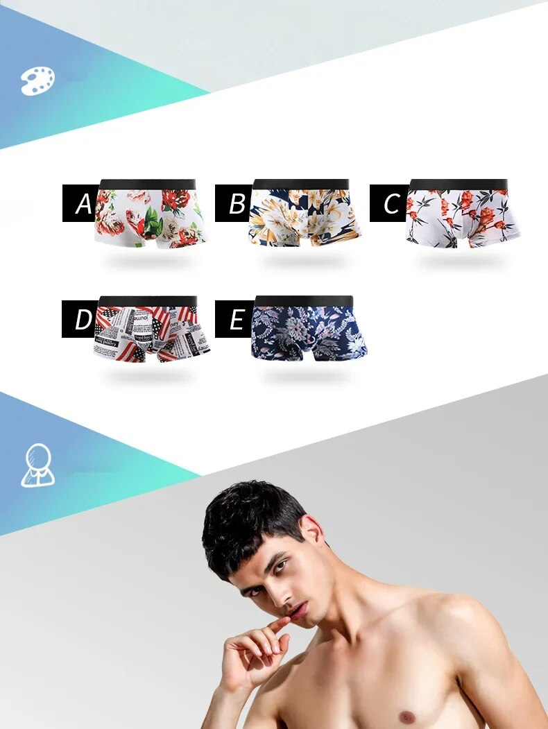 New2024 Men's underwear, flat angle pants, ice silk bottom four corner shorts, men's modal personalized, cool, summer thin _voghion.com