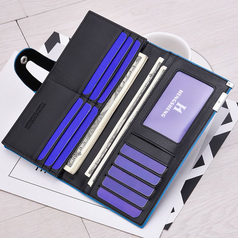 Lange Mode Mittellange Anzug Weiche Leder Brieftasche Herren Trendy Kartenhalter Bequem_voghion.com