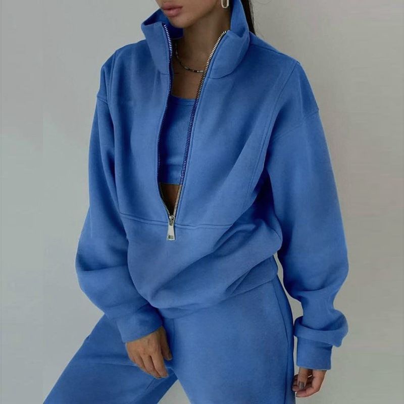 Women’s Clothing Spring Women's Two piece Suit ins Sweater Fleece Fashion Leisure Sports Suit_voghion.com