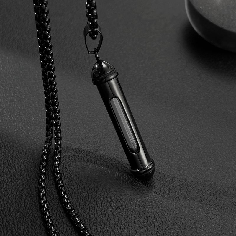 Mode Personlighet Parfymflaska Hängsmycken Trendigt All Match Minnesdjur Urna Halsband i Rostfritt Stål_voghion.com
