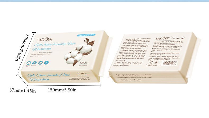 Full English Soft Facial 30 Sheets SADOER Face Cleansing Makeup Removal Towels_voghion.com