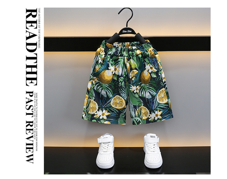 Costume d'été à manches courtes pour mères et enfants, chemise d'été pour enfants, ensemble deux pièces, style hongkongais, vêtements de plage, nouveau style, 2024_voghion.com