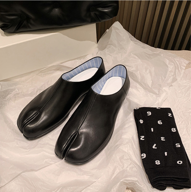 Bocca poco profonda Uomo pigro Piedi di maiale Scarpe con dita divise Calpestare i tacchi_voghion.com
