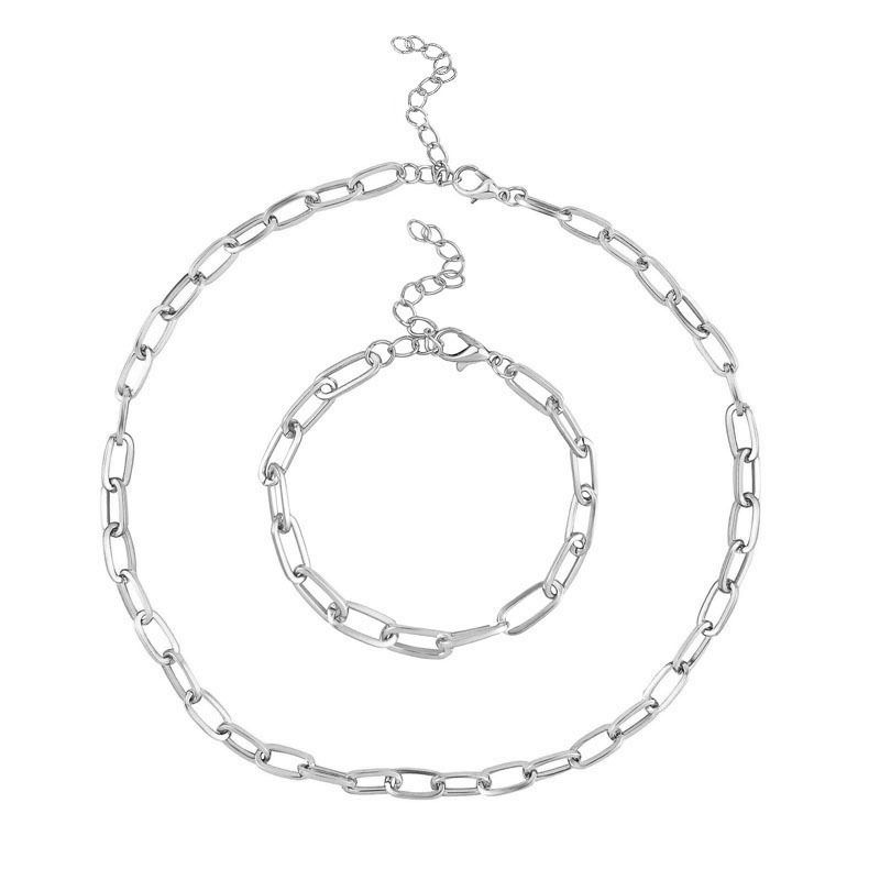 Collana corta quadrata alla moda e alla moda, con catena spessa e semplice, molto venduta per le donne su Instagram_voghion.com