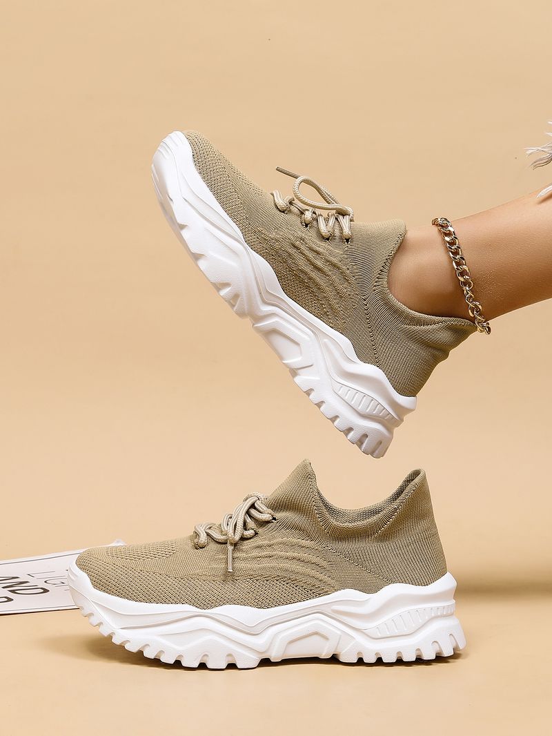 Plus Size Women's Breathable Sock Sneakers Slip-On Lazy Shoes_voghion.com